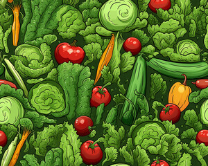 seamless pattern with vegetables