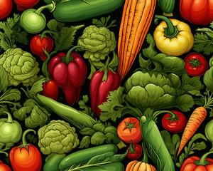 seamless pattern with vegetables
