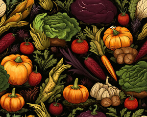 seamless pattern with vegetables
