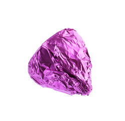 Fototapeta premium Tasty candy in violet wrapper isolated on white