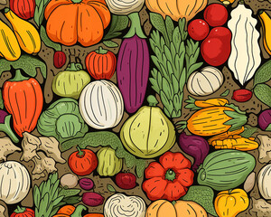 seamless pattern with vegetables