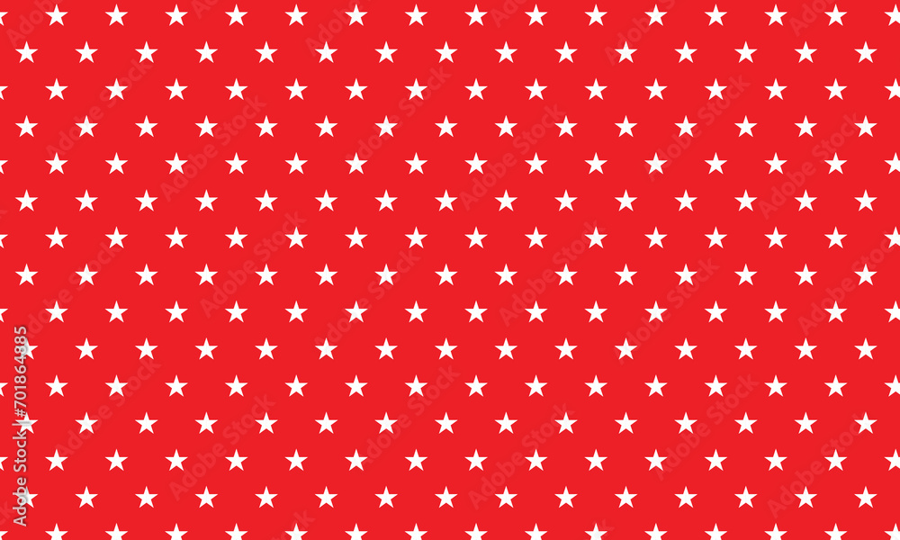 Poster abstract white star symbol pattern on red background.