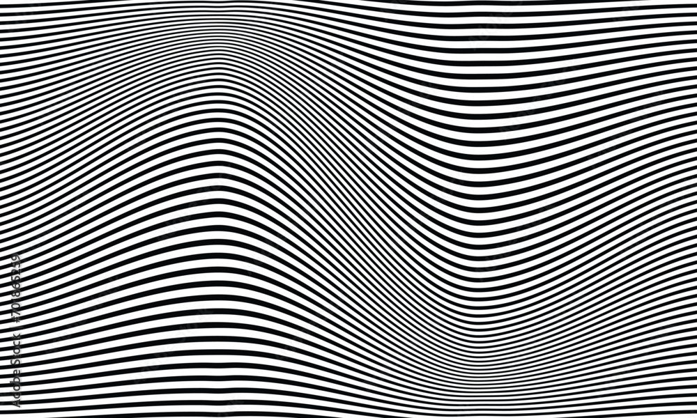 Poster abstract geometric horizontal wave line pattern.