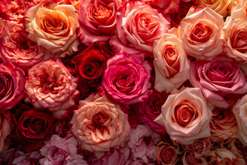 Rose Cascade: Gradient Blooms in Love's Hue