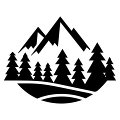 Obraz premium Mountain logo vector silhouette, mountain vector silhouette