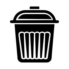 Recycle bin Icon vector silhouette black color