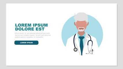 Vektor-Illustration eines Arztes mit einem Stethoskop - Gesundheit Konzept