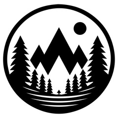 Obraz premium Mountain logo vector silhouette, mountain vector silhouette