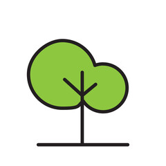 Tree Line Icon Vector