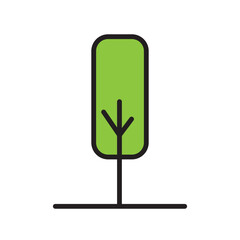 Tree Line Icon Vector