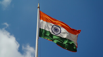 Fototapeta premium India flag on the wind