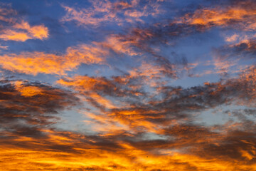  Gentle Sky at Sunset Sunrise with real sun and clouds. Real sunset sky, colorful sky during sunset or sunrise, weather, colorful colors of the sky