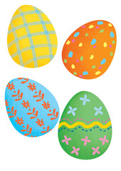 set of painted easter eggs