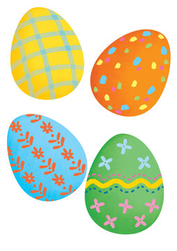 set of painted easter eggs