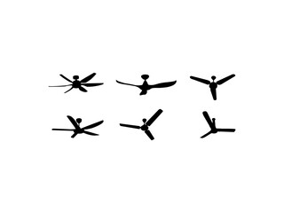 Ceiling fan silhouette. Set of beautiful fan silhouette vector. Ceiling fan vector, art, icon and vector images.