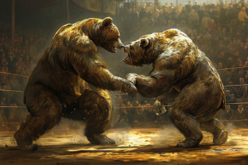 illustration of a fighting bear