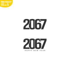 Creative Happy New Year 2067 Logo Design