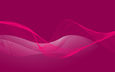 Abstract pink background with flowing line. Vector illustration - obrazy, fototapety, plakaty