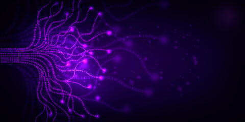2d illustration Abstract futuristic electronic circuit technology background