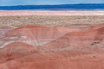 Beautiful view of the painted desert area of Petrified Forest National Park Arizona