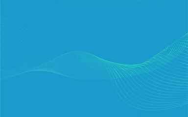 Abstract blue background with flowing line. Vector illustration