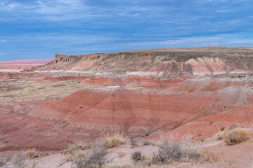 Beautiful view of the painted desert area of Petrified Forest National Park Arizona