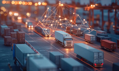 Global logistics network, logistic application service idea concept