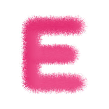 pink color 3d letter E. vector
