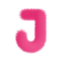 pink color 3d letter J. vector