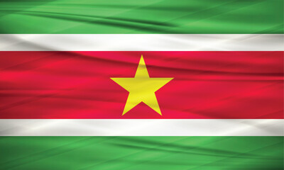 Obraz premium Illustration of Suriname Flag and Editable vector Suriname Country Flag