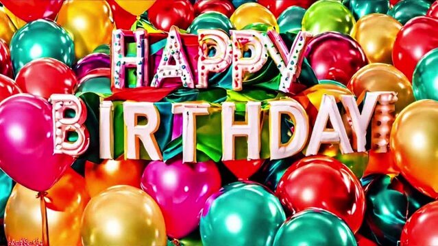 Happy birthday text background with ballons