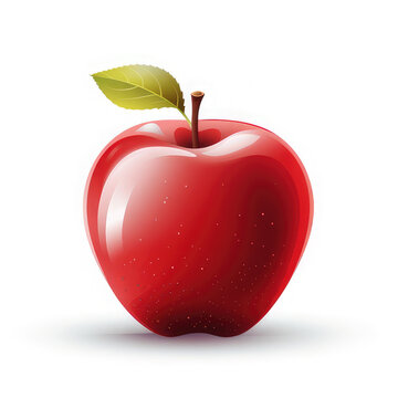 Fresh red apple isolated on white, With clipping path