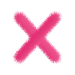 pink color 3d letter X. vector