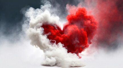 Dym tworzy serce, abstrakcja na Walentynki. Generative AI