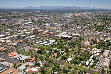 Above a historic neighborhood in Mesa, Arizona in 2008