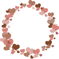 イラスト素材：かわいいハートの円形フレーム　チョコレート