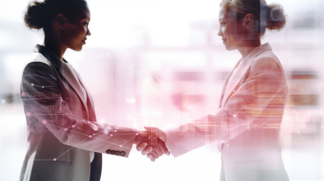 handshake between 2 female healthcare professionals - Powered by Adobe
