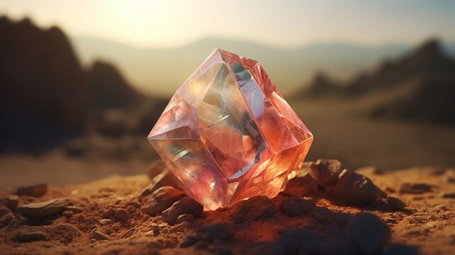 A stunning Poudretteite gemstone in a high-resolution 8K image, showcasing its vibrant pinkish-purple hue, intricate facets, and mesmerizing brilliance