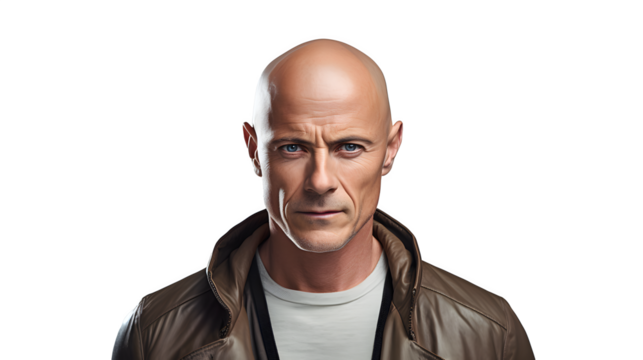 Bald Man PNG, Transparent background bald man, Hairless person graphic, Baldness icon, Shaved head image, Hair loss illustration, Clean-shaven male file, Male appearance icon