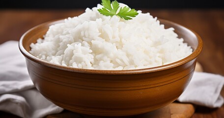 Obraz na płótnie Canvas The Pure Essence of White Rice in a Traditional Setting. Generative AI