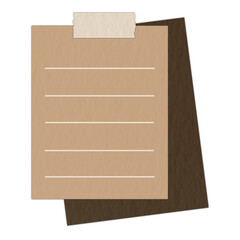 blank Kraft paper sticky note digital planner sticker memo paper sheets notepad Minimalist and earth tone style