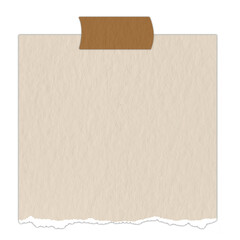 blank torn Kraft paper sticky note digital planner sticker memo paper sheets notepad Minimalist and earth tone style