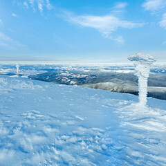 Morning winter mountain landscape