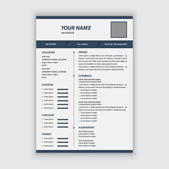 Minimal Modern Resume Template Design