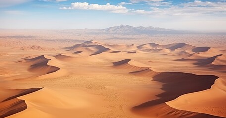 Fototapeta na wymiar The Breathtaking Aerial Panorama of a Picturesque Desert Landscape. Generative AI