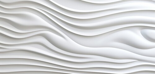 Minimalist white sculptural relief pattern on a 3D wall texture