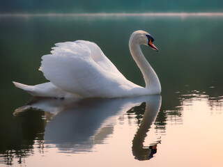 Fototapeta premium swan on the lake
