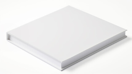 White book with blank cover lying on white surface