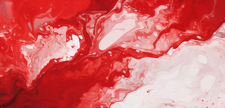 Abstract digital pixel design with an abstract marbling effect in red and white on a 3D wall texture, epitomizing abstract digital pixel design