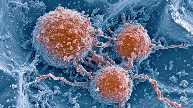 Concept of aggressive cancer spreading, malignant cells growth